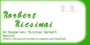 norbert micsinai business card